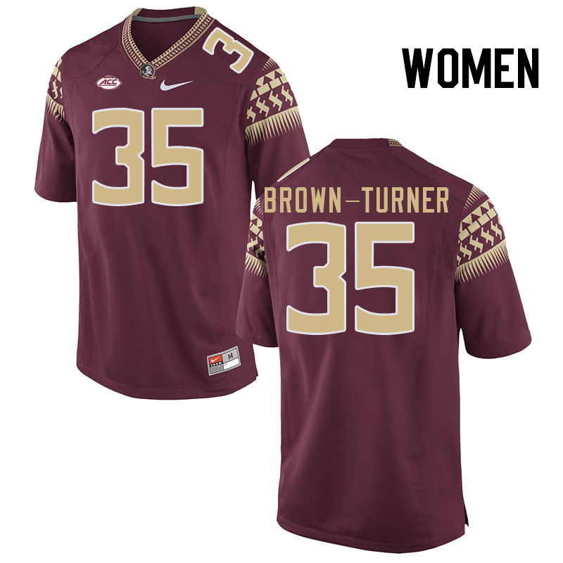 Women #35 Dylan Brown-Turner Florida State Seminoles College Football Jerseys Stitched Sale-Garnet